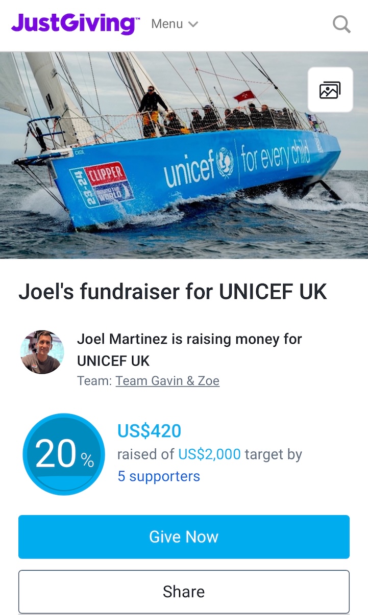 JustGiving fundraising page